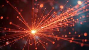 Künstlerische Darstellung von Neutrinos. KI-generiert.